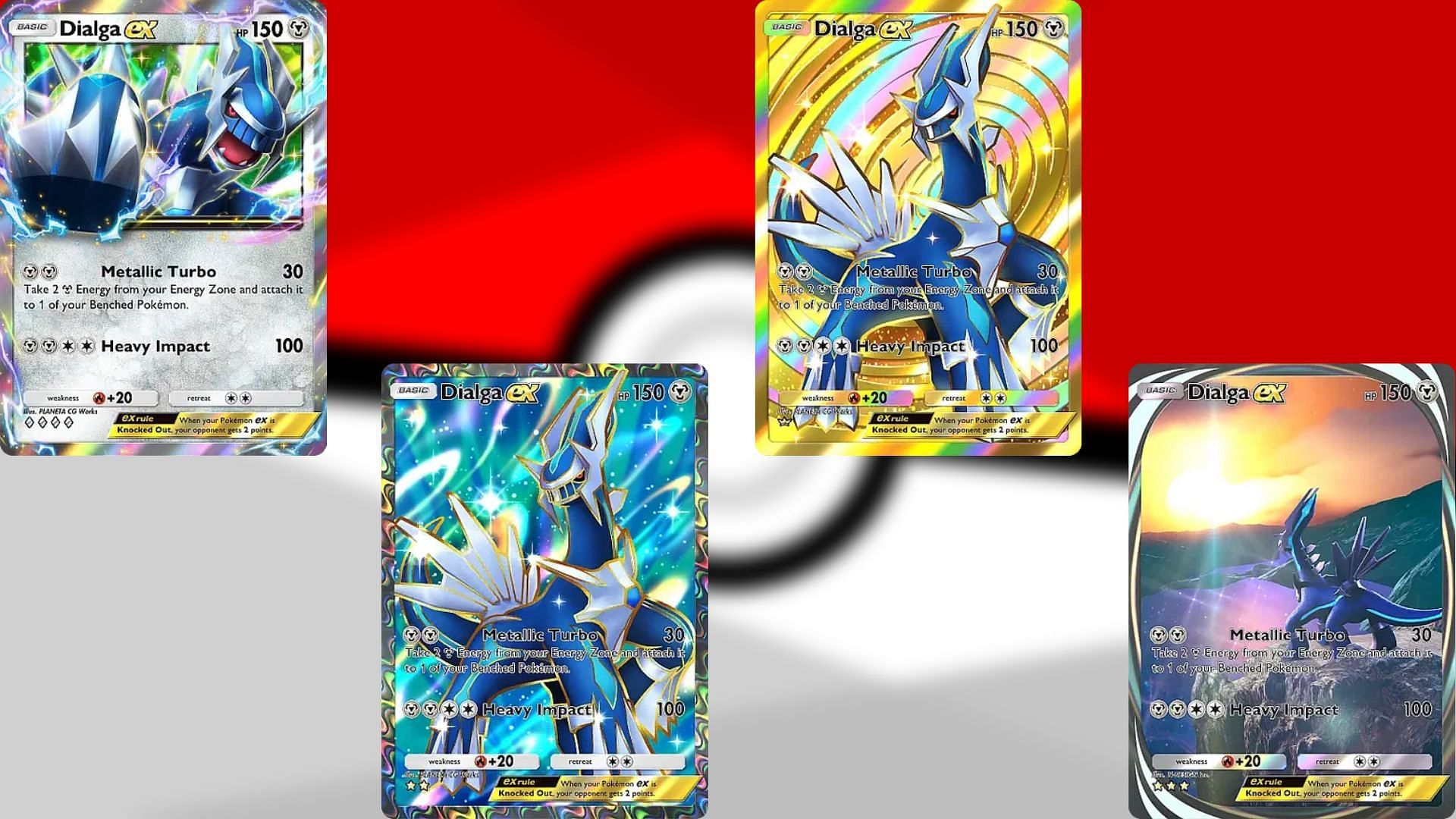 All Dialga ex variants in PTCGP (Image via TPC)